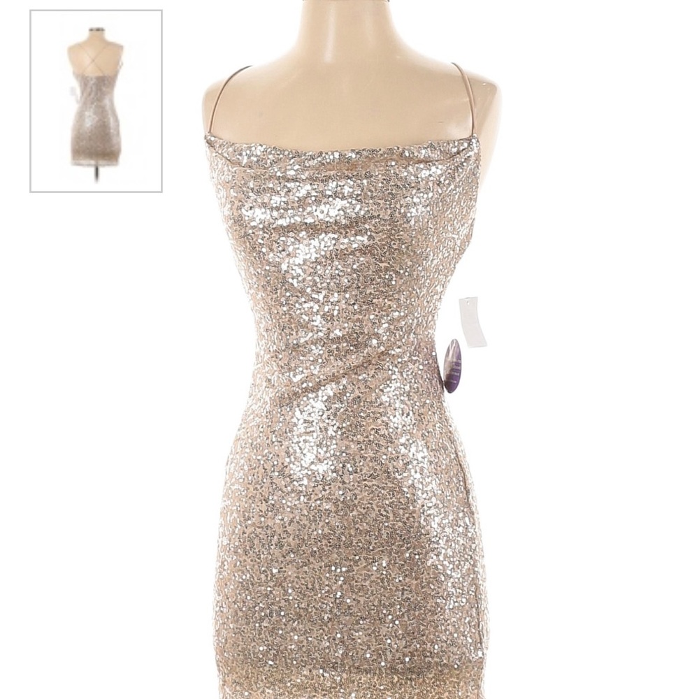 Gold sequin dress